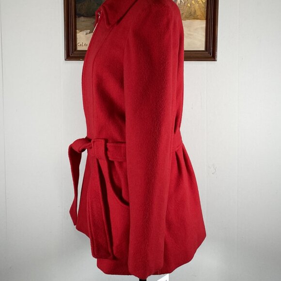 Mario De Pinto Wool Blend Coat Full Zip Women's Medium Red NWT USA - Picture 2 of 15